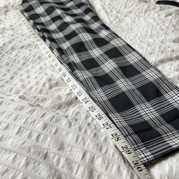 Hot Topic Black + White Plaid Pants Elastic Size L Corporate Goth Punk Skate - Picture 11 of 12